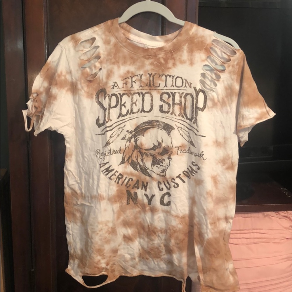 Affliction distressed top